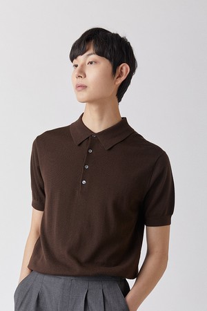 ITALY Zegna YARN 카라니트 브라운_제냐 썸머울100