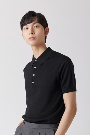 [제냐 이태리 수입원사] Zegna YARN 카라니트 블랙_제냐 썸머울100