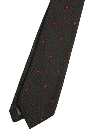 [MADE IN ITALY] 다이아몬드 실크타이 레드그린