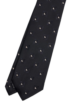 [MADE IN ITALY] 스퀘어닷 실크타이 블랙