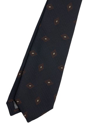 [MADE IN ITALY] 다이아몬드 실크타이 브라운네이비