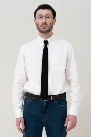 소프트솔리드 블랙 슬림넥타이