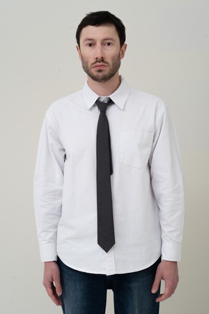 소프트솔리드 차콜 슬림넥타이