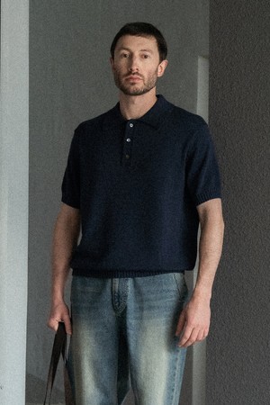 소프트코튼100 3PLY 폴로 반팔니트 다크 네이비