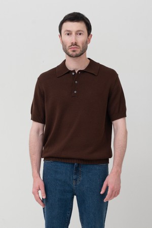 소프트코튼100 3PLY 폴로 반팔니트 브라운