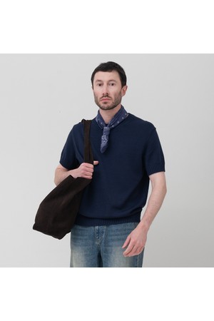 소프트코튼100 3PLY 라운드 반팔니트 다크 네이비