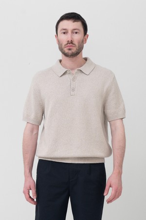 UPW 워셔블코튼 폴로 반팔니트 라이트 베이지