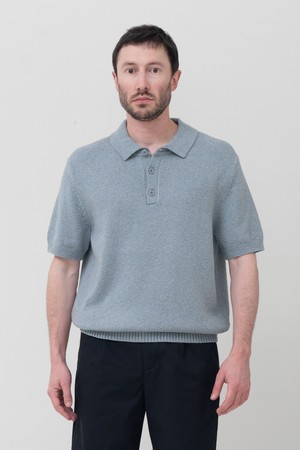 UPW 워셔블코튼 폴로 반팔니트 모가도르 블루