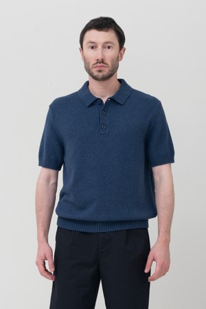 UPW 워셔블코튼 폴로 반팔니트 피콕 블루