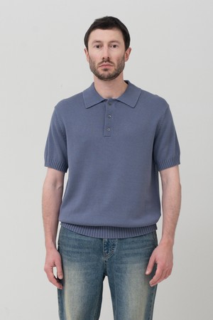 소프트코튼100 3PLY 폴로 반팔니트 스틸 블루