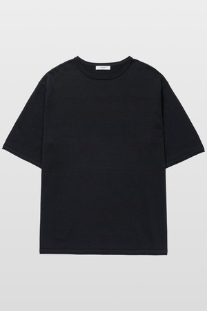 소프트코튼100 롤링엣지 라운드 반팔니트 블랙