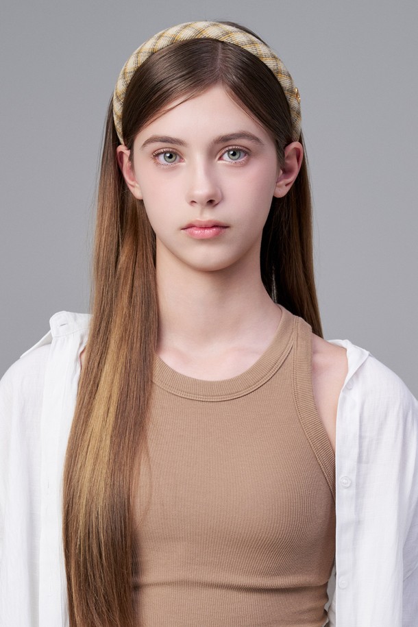 WHITE SANDS - 기타소품 - 퍼플라벨 모던 레트로 체크 머리띠 테르니 (3 colors)