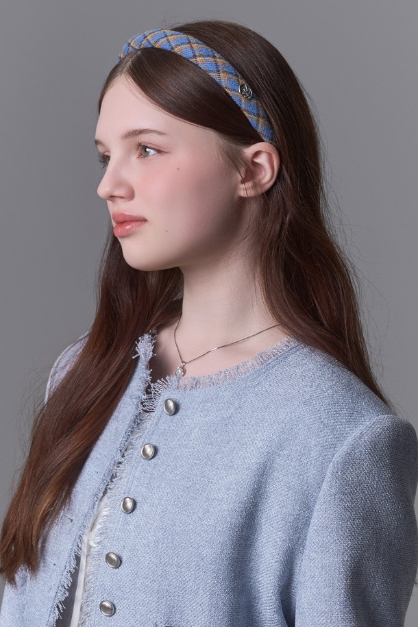 WHITE SANDS - 기타소품 - 퍼플라벨 모던 레트로 체크 머리띠 테르니 (3 colors)