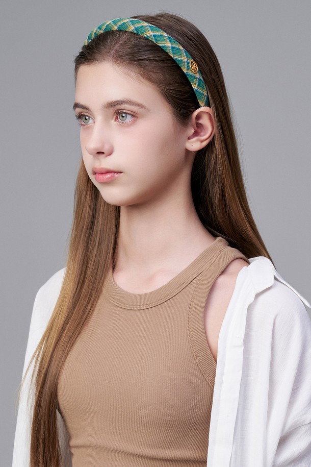 WHITE SANDS - 기타소품 - 퍼플라벨 모던 레트로 체크 머리띠 테르니 (3 colors)