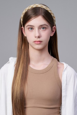 퍼플라벨 모던 레트로 체크 머리띠 테르니 (3 colors)