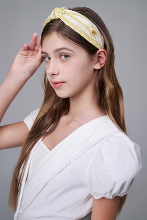 퍼플라벨 이태리 린넨 코튼 스트라이프 반다나 헤어밴드 라리사 (2 colors)