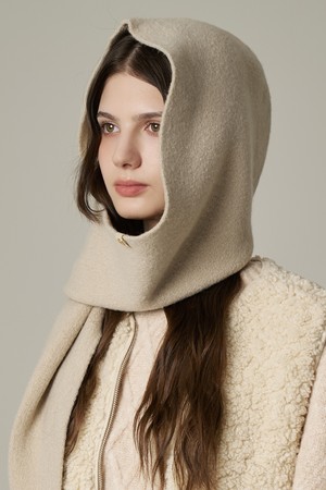 울 후드 머플러 트리카 (4 colors)