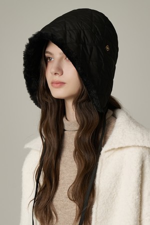 고밀도 퀼팅 패딩 퍼 보닛햇 루블린 (3 colors)