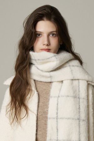 울혼방 그리드 체크 머플러 메리다 (6 colors)