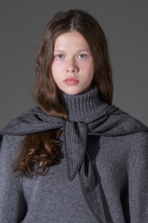 울 글렌체크 후드 숄 브레다 (3 colors)