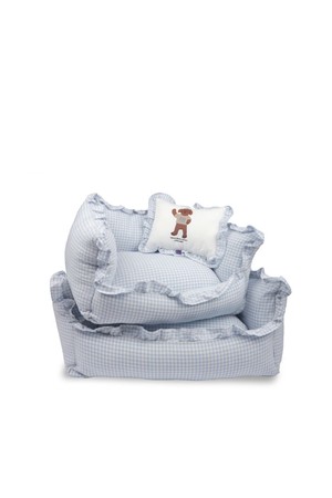 Blue Sky Check Cushion L