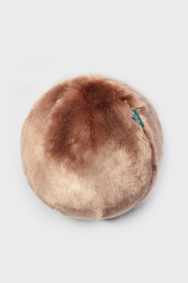 molliolli - 홈패브릭 - FUR BALL CUSHION COVER 에코포 홈데코 원형쿠션 커버 [로즈] 솜포함