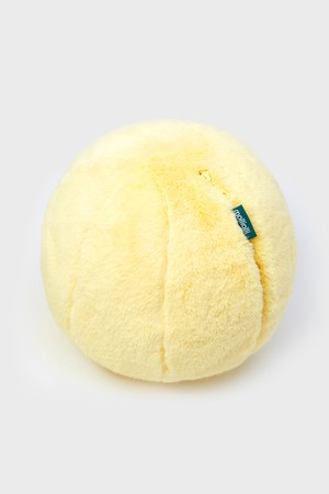 FUR BALL CUSHION COVER 에코포 홈데코 원형쿠션 커버 [노랑] 솜포함