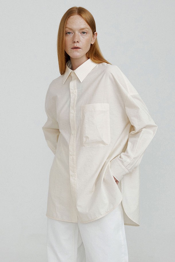 molliolli - 셔츠 - URBAN overfit shirts [ivory]