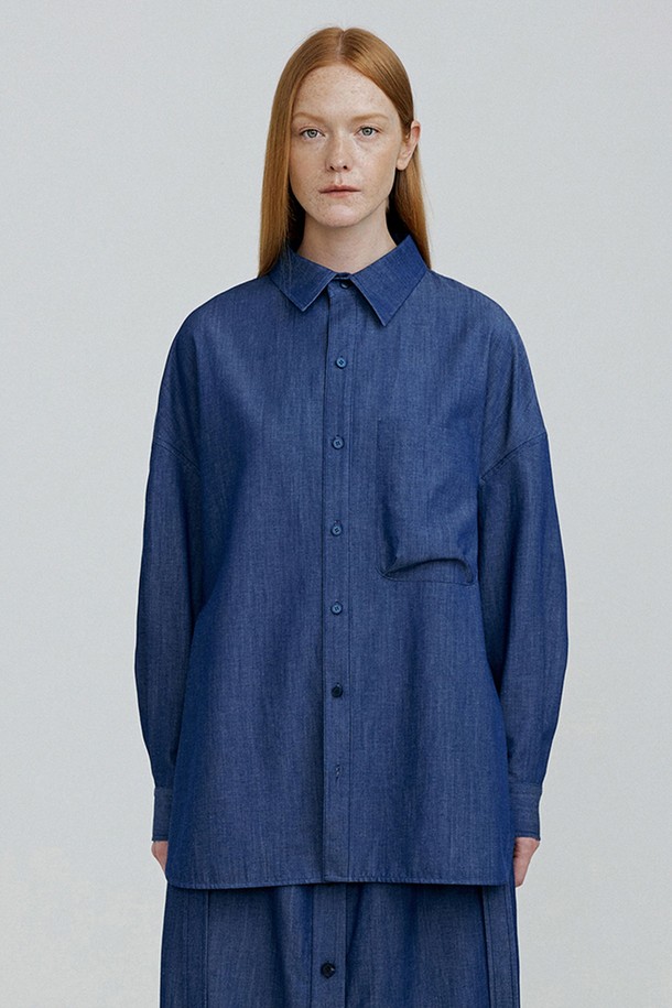 molliolli - 셔츠 - URBAN overfit denim shirts [blue]