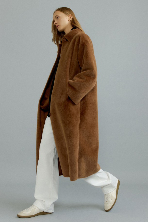 molliolli - 코트 - LUNGO single long coat [camel]