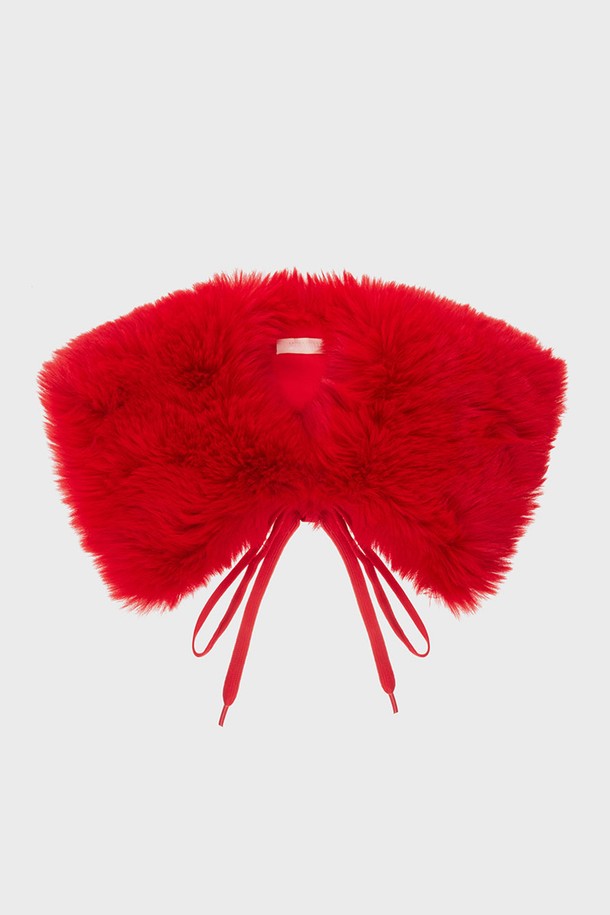 molliolli - 스카프/머플러 - MU fur collar muffler [red]