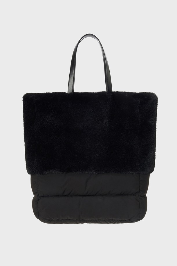 molliolli - 토트백 - TOTI fur & padding tote bag [black]