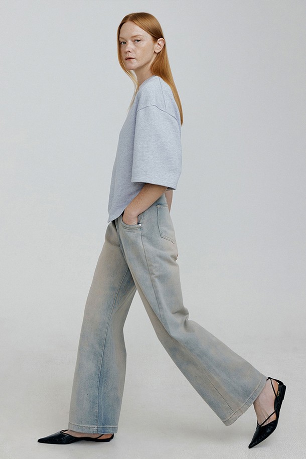 molliolli - 데님 - INSSI two-tone demin pants [blue]