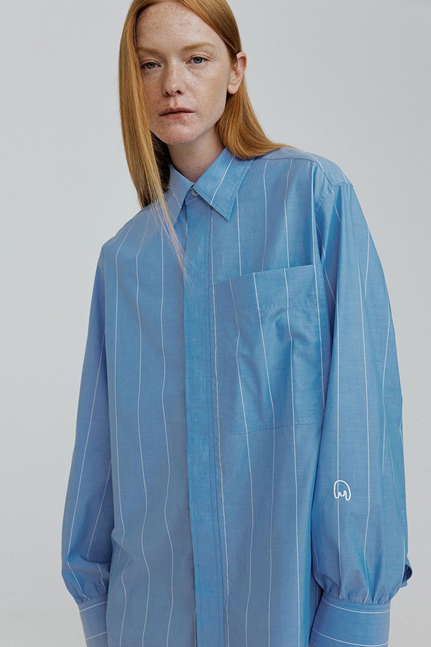 molliolli - 셔츠 - CHIC loose fit shirts [st.blue]