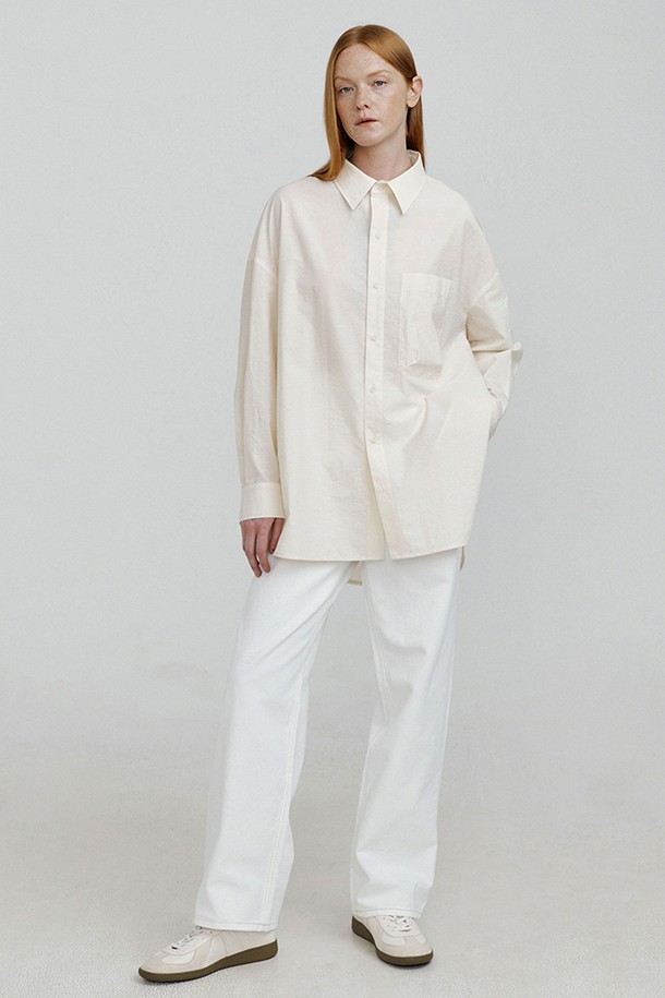 molliolli - 셔츠 - URBAN overfit shirts [ivory]