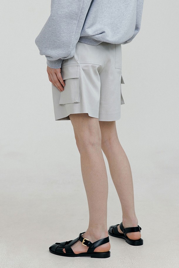 molliolli - 쇼트팬츠 - COMO pocket detail shorts [grey]