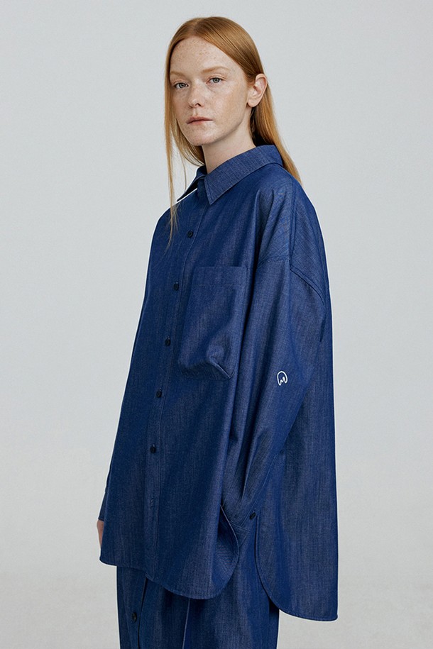 molliolli - 셔츠 - URBAN overfit denim shirts [blue]