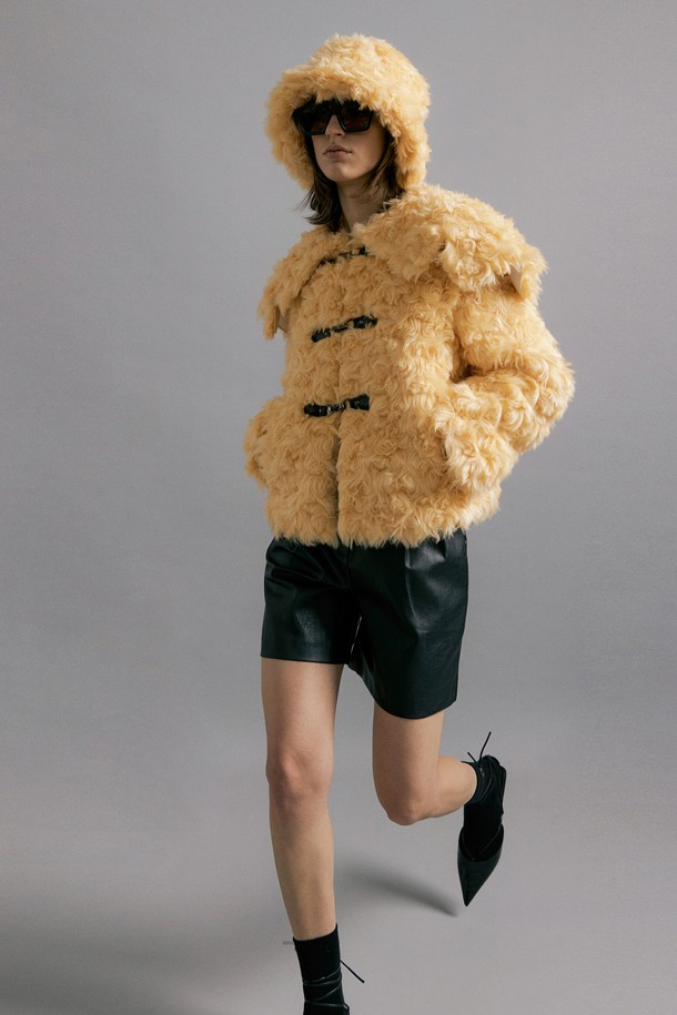 molliolli - 코트 - CLOUD fur duffle jacket [natural]