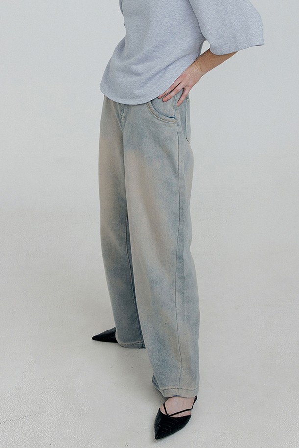 molliolli - 데님 - INSSI two-tone demin pants [blue]