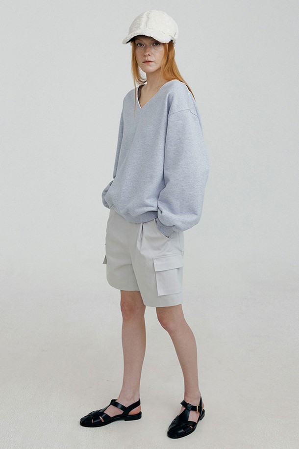 molliolli - 쇼트팬츠 - COMO pocket detail shorts [grey]