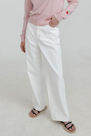 SIS loose fit demin pants [white]