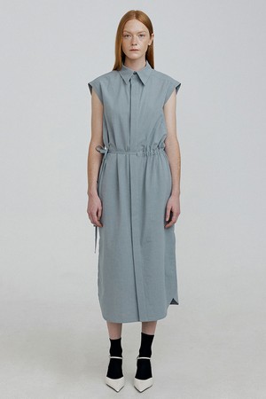 POSH string detail sleeveless dress [grey]