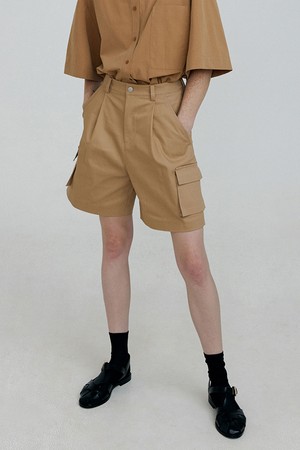 COMO pocket detail shorts [brown]