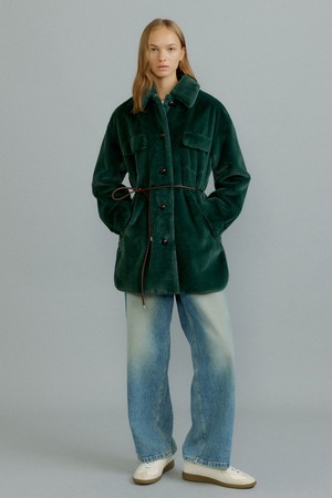 ASHLEY half shirt jacket [dk.forest green]