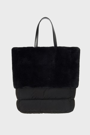 TOTI fur & padding tote bag [black]