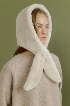 SNOW fur balaclava [beige]