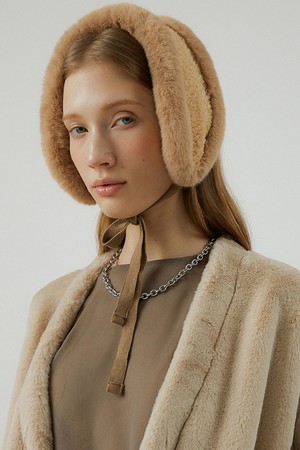 PEANUT fur earmuffs [beige]