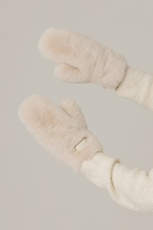 BEAR BEAR reversible mittens [ivory]