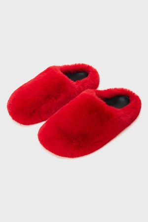 FUZZYSTEPS Round-toe shoes [red]