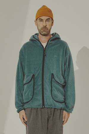 [KAPPY DESIGN] SUNRISE FLEECE HOOD ZIP UP (DUSTY MINT)